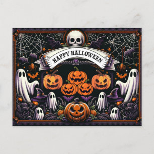 Cartão Postal De Festividades Feliz Noite de Halloween do Horror 
