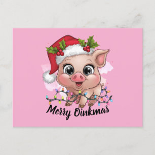 Cartão Postal De Festividades Feliz Oinkmas
