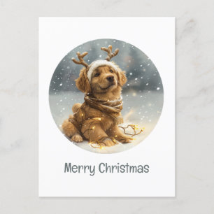 Cartão Postal De Festividades Feliz Ouro de Natal