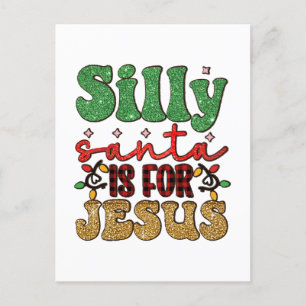Cartão Postal De Festividades Feliz Papai noel De Bobo De Xmas É Para Jesus
