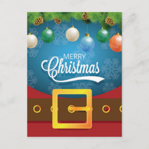 Cartão Postal De Festividades Feliz Papai noel de Natal