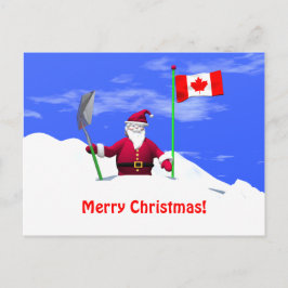 Cartão Postal De Festividades Feliz Papai noel de Natal no Canadá