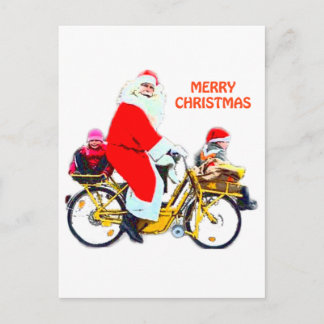 Cartão Postal De Festividades Feliz Papais noeis de Natal e Crianças