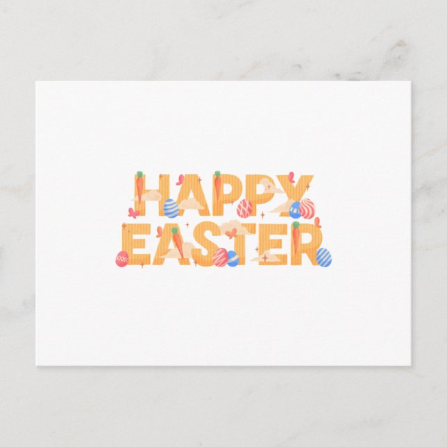 Cartão Postal De Festividades Feliz Páscoa (Frente)