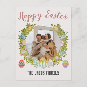 Cartão Postal De Festividades Feliz Páscoa família, feliz família uma foto