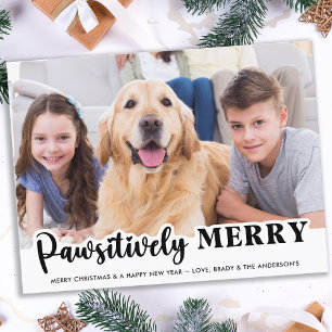 Cartão Postal De Festividades Feliz Pawsitivamente Foto Personalizada De Cão De