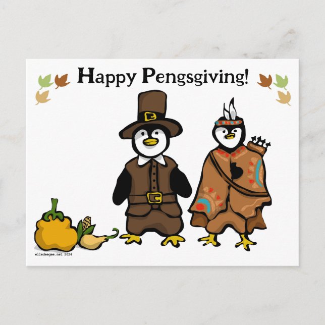Cartão Postal De Festividades Feliz Pengsgiving (Frente)