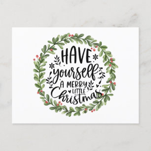 Cartão Postal De Festividades Feliz Pequeno Pano De Água De Natal