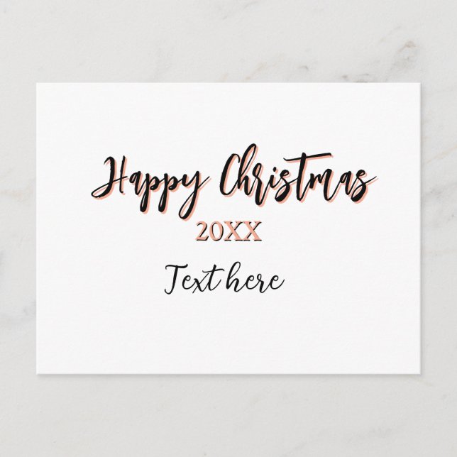 Cartão Postal De Festividades Feliz pêssego de Natal - ano negro - nome holi (Frente)