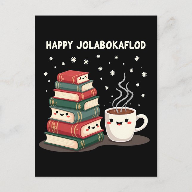 Cartão Postal De Festividades Feliz presente de celebração da família Jolabokafl (Frente)