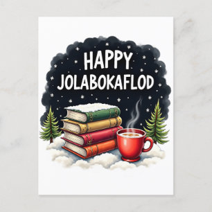 Cartão Postal De Festividades Feliz presente de celebração da família Jolabokafl