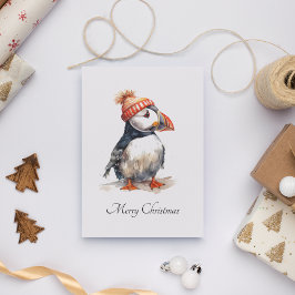 Cartão Postal De Festividades Feliz Puffin, personalizado