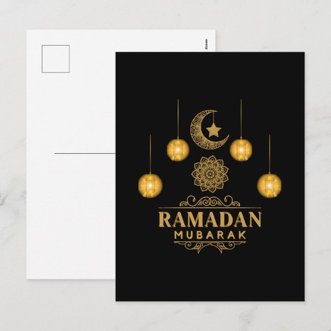 Cartão Postal De Festividades Feliz Ramadan Kareem E Eid Mubarak 2023 (Frente/Verso)