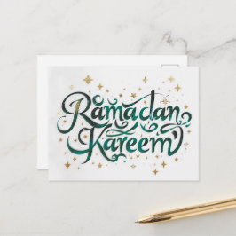Cartão Postal De Festividades Feliz Ramadan Mubarak Ramadan Kareem Dourado Muçul