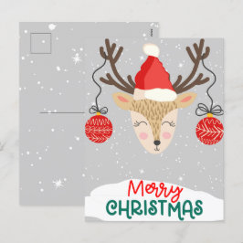 Cartão Postal De Festividades Feliz Renas Merry Christmas Férias Cartões-postais