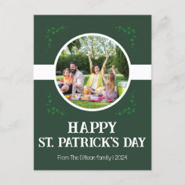 Cartão Postal De Festividades Feliz Rua. Dia de Patrick Família Shamrocks Uma fo