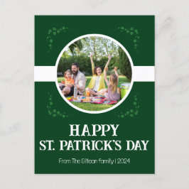 Cartão Postal De Festividades Feliz Rua. Dia de Patrick Família Shamrocks Uma fo