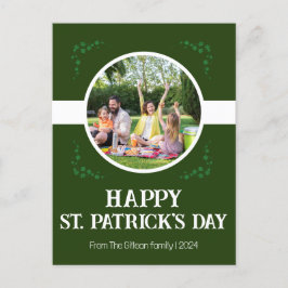 Cartão Postal De Festividades Feliz Rua. Dia de Patrick Família Shamrocks Uma fo