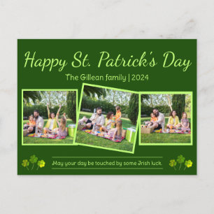 Cartão Postal De Festividades Feliz Rua. Dia de Patrick Shamrocks Família 3 foto