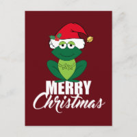 Feliz Sapo de Natal em Santa Hat Vermelho Bonito