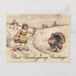 Cartão Postal De Festividades Feliz Saudações de Ação de Graças