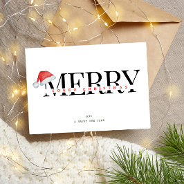 Cartão Postal De Festividades Feliz Sober Natal, Suporte Sólido Mínimo Xmas