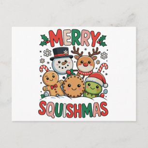 Cartão Postal De Festividades Feliz Squishmas Esquadrão Squish Natal Xmas