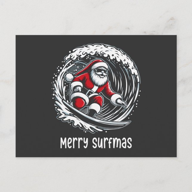 Cartão Postal De Festividades Feliz Surfmas (Frente)