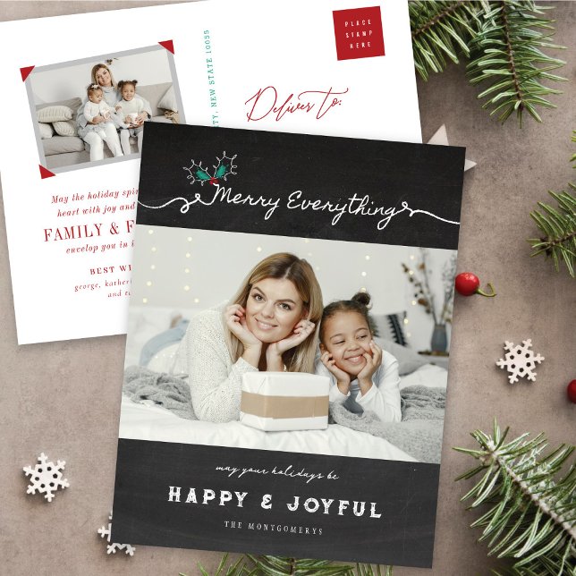 Cartão Postal De Festividades Feliz Tudo Misturas de Chalkboard Natal (Criador carregado)