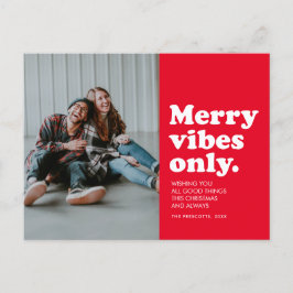Cartão Postal De Festividades Feliz vibes somente retrô vermelho foto foto foto 