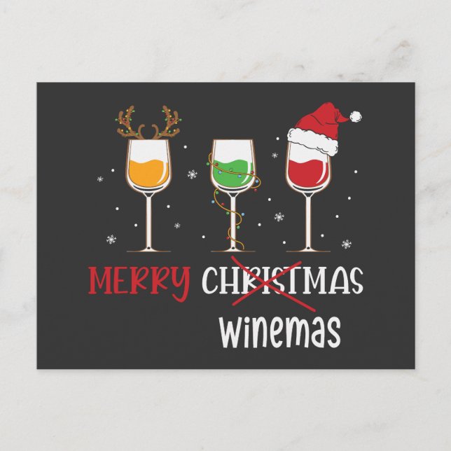 Cartão Postal De Festividades Feliz Winemas (Frente)