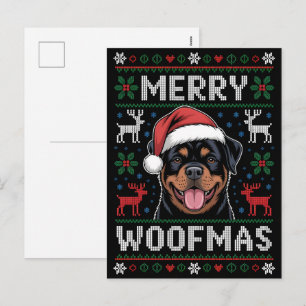 Cartão Postal De Festividades Feliz Woofmas 2025 Natal Férias Cachorro