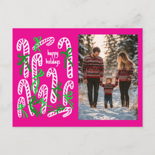 Cartão Postal De Festividades Felizes Feriados Candycanes, Natal PERSONALIZADO