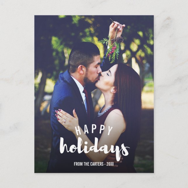 Cartão Postal De Festividades Felizes Feriados Desenhados Foto Personalizada (Frente)