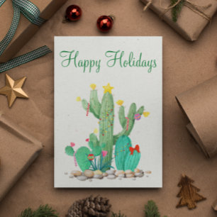 Cartão Postal De Festividades Felizes Feriados Deserto Cactus Sudoeste