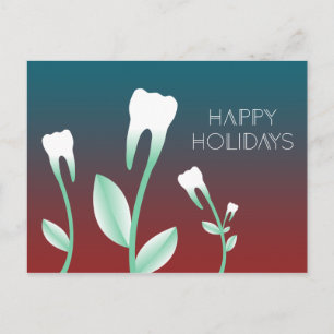 Cartão Postal De Festividades FELIZES FÉRIAS dentes floridos