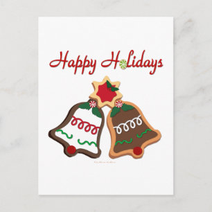 Cartão Postal De Festividades Felizes Festas Biscoitos de Natal Bells