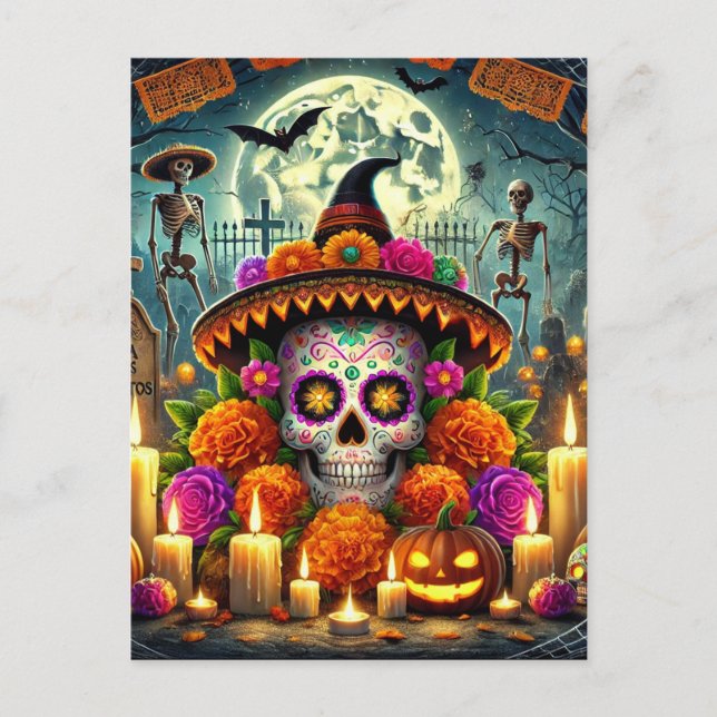 Cartão Postal De Festividades Felizes Mouse Pads de Halloween  (Frente)