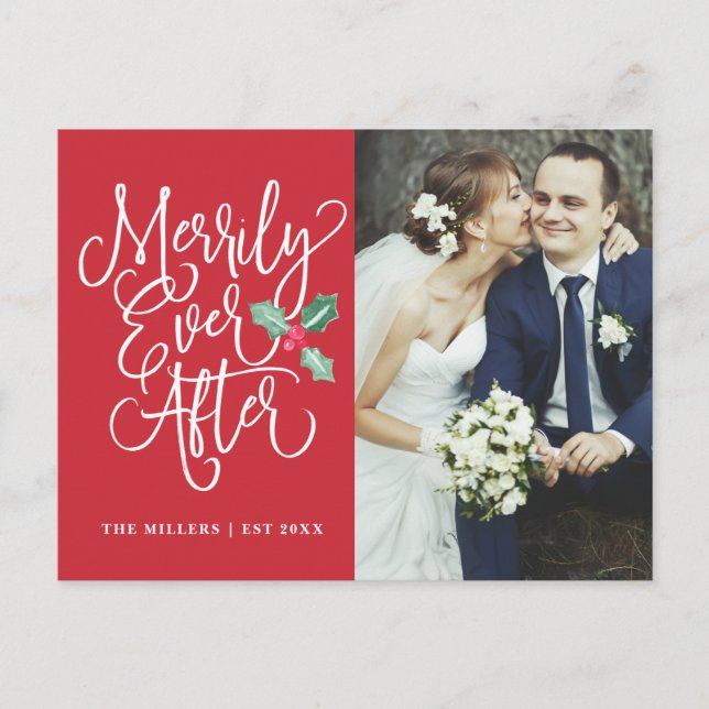 Cartão Postal De Festividades Felizmente Depois das Festas Obrigado pela Foto (Frente)