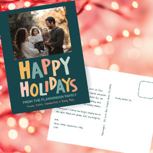 Cartão Postal De Festividades FELIZMENTE FÉRIAS FEITAS À Mão, FOTO DE Natal