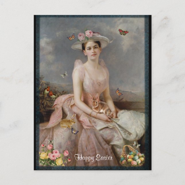 Cartão Postal De Festividades Felz pascoa (Frente)