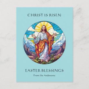 Cartão Postal De Festividades Felz pascoa abençoa Jesus católico religioso