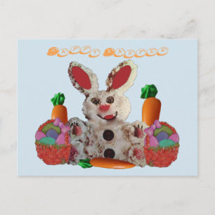 Cartão Postal De Festividades Felz pascoa Bunny