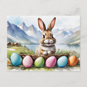 Cartão Postal De Festividades Felz pascoa Bunny