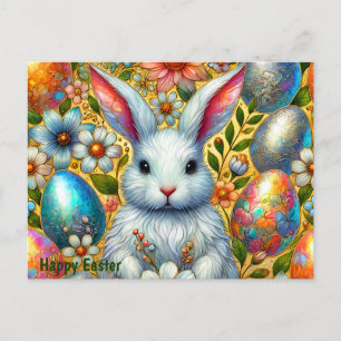 CARTÃO POSTAL DE FESTIVIDADES FELZ PASCOA BUNNY GREETING ~