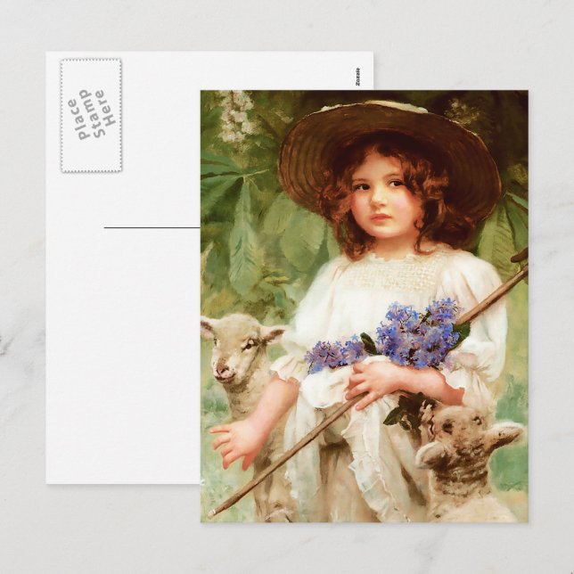 Cartão Postal De Festividades Felz pascoa. Cartão-postal de arte (Frente/Verso)