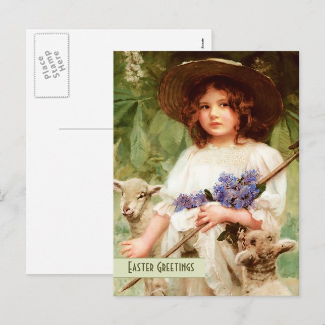 Cartão Postal De Festividades Felz pascoa. Cartão-postal de arte (Frente/Verso)