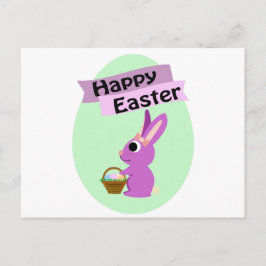Cartão Postal De Festividades Felz pascoa! Coelhinho Rosa