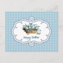 Cartão Postal De Festividades Felz pascoa. Páscoa Vintage Design