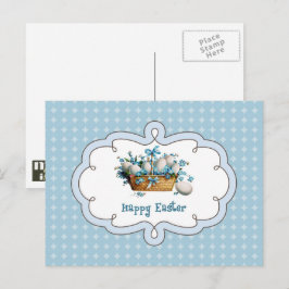 Cartão Postal De Festividades Felz pascoa. Páscoa Vintage Design